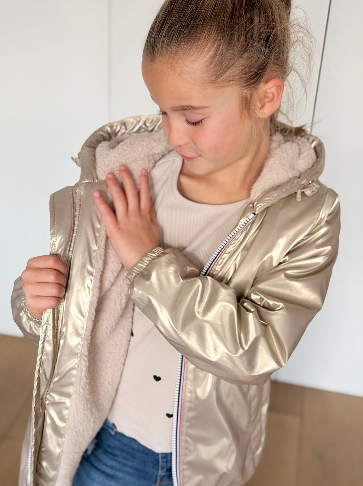 LAURA JO - Parka Imperméable mixte LOUIS.E KIDS Sherpa - Doré