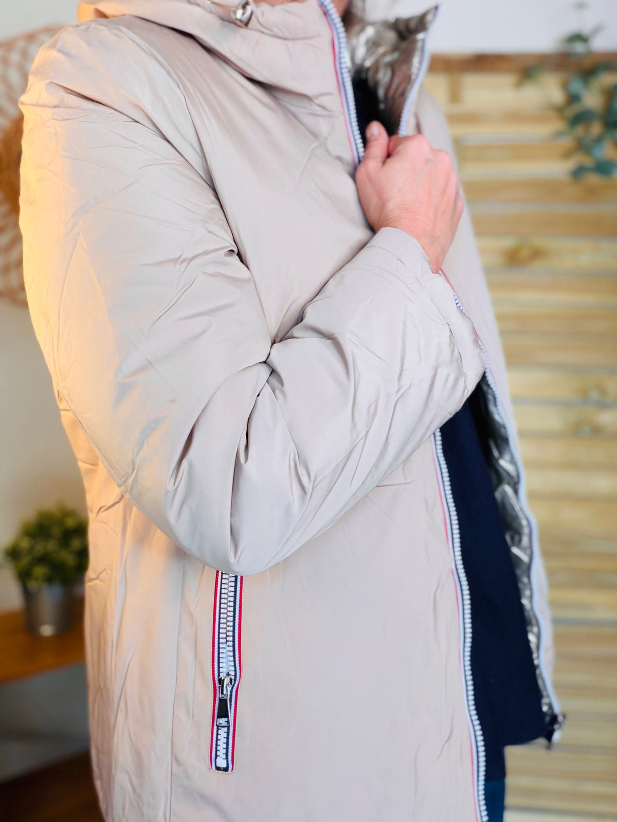 Doudoune imperméable réversible ANGÈLE COURT - Beige - MELYA MELODY