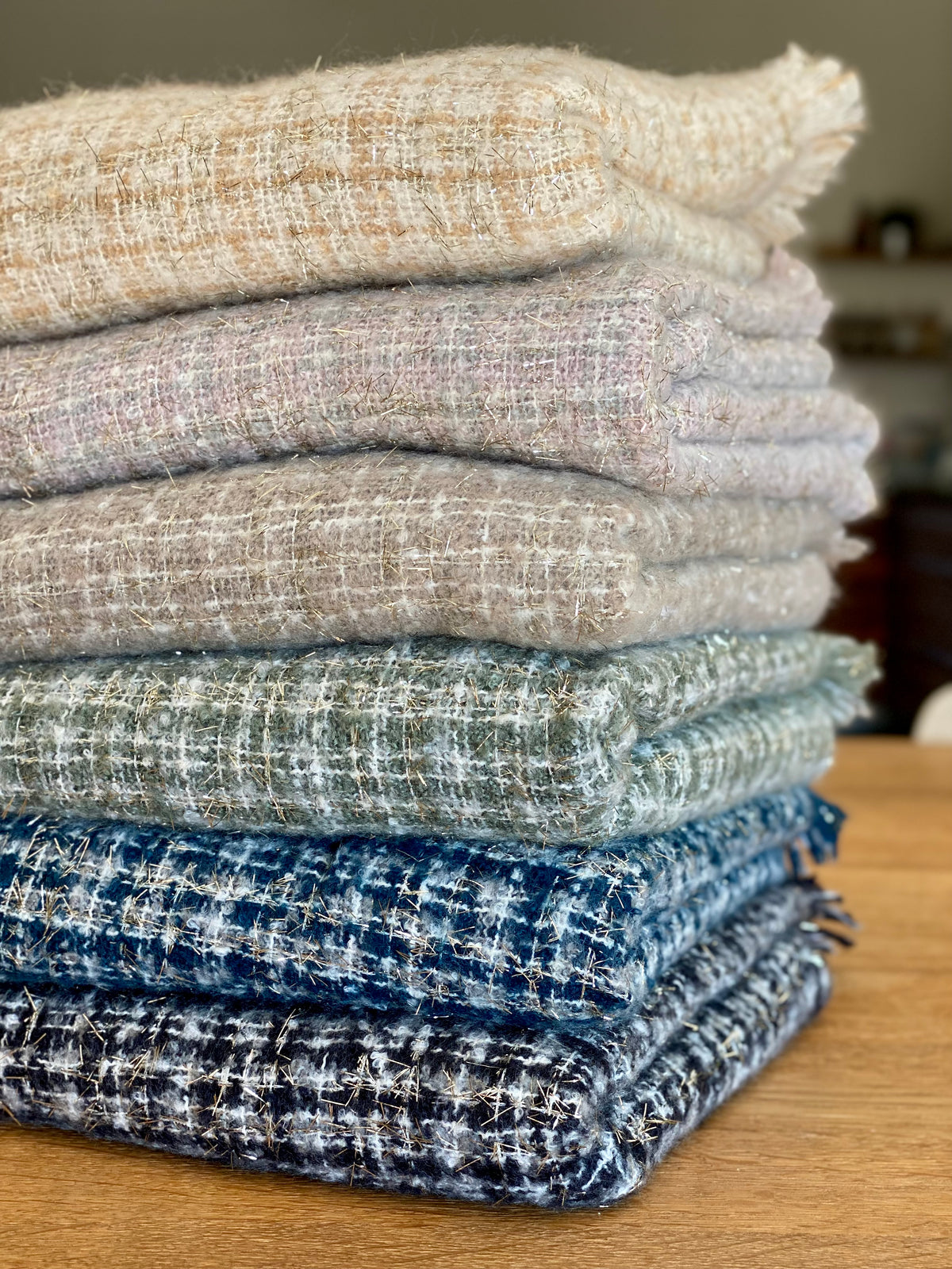 Écharpe douce avec lurex MARCELLE - Bleu pétrole (6 coloris)