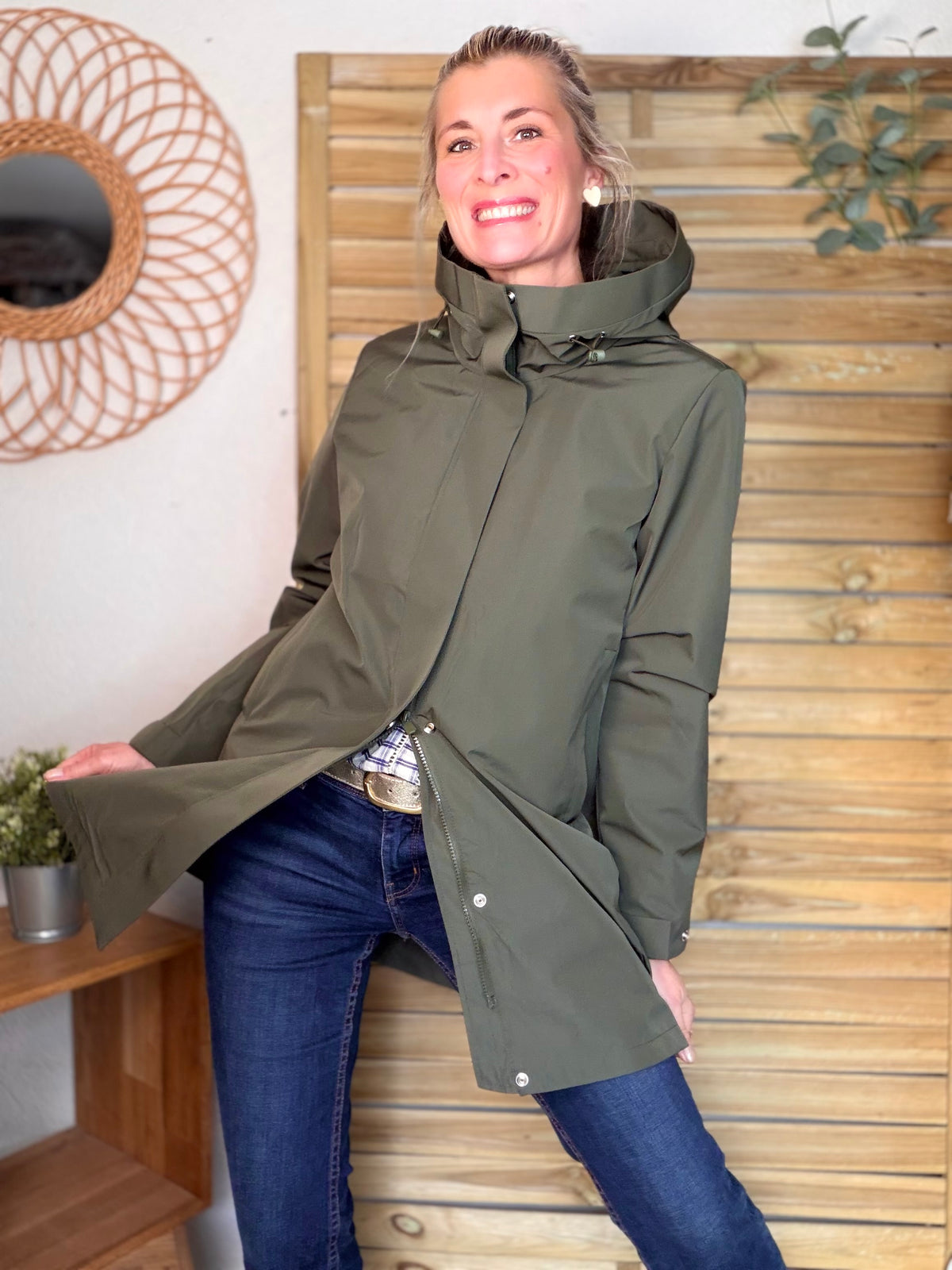 LAURA JO - Imperméable LAURENCE long - Kaki