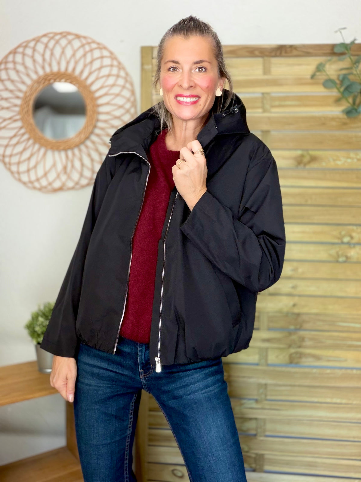 LAURA JO - Imperméable ÉLÉA court - Noir