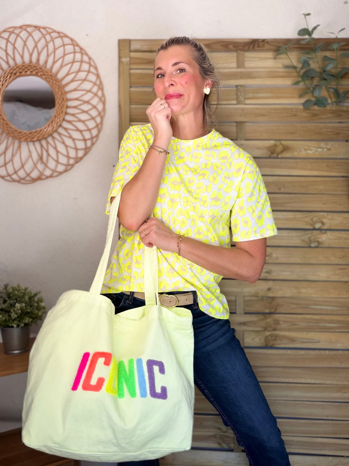 Grand cabas Tote bag ICONIC Jaune VANINA - FIN DE SÉRIE