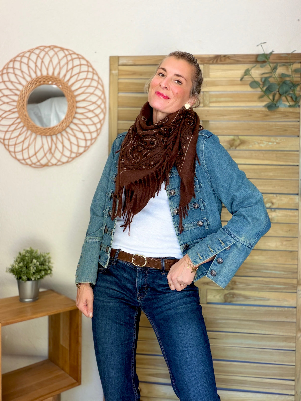 Écharpe Bandana Chocolat