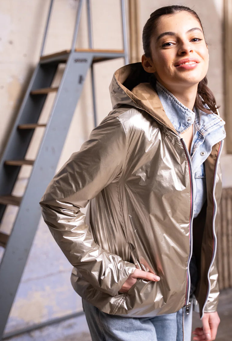 LAURA JO - Imperméable réversible rembourré LOUISON COURT - Camel/Doré