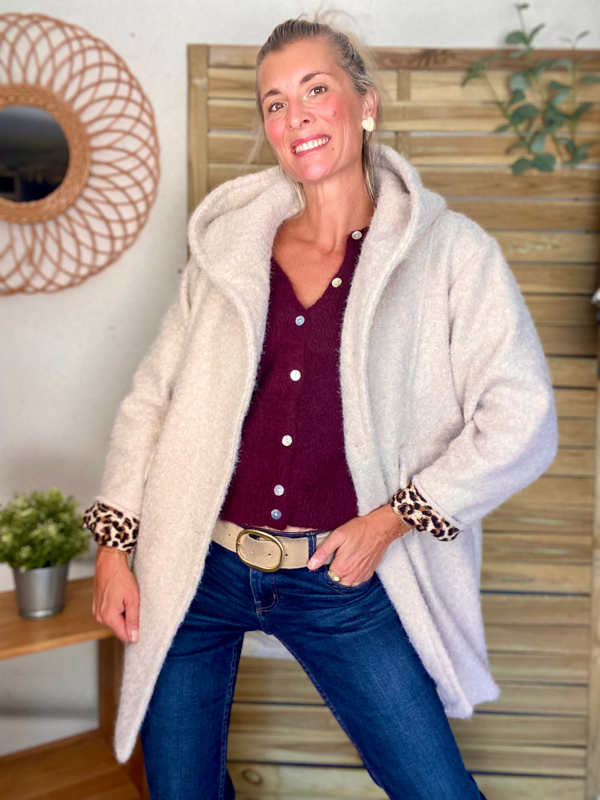 Gilet en maille SYDNEY - Bordeaux