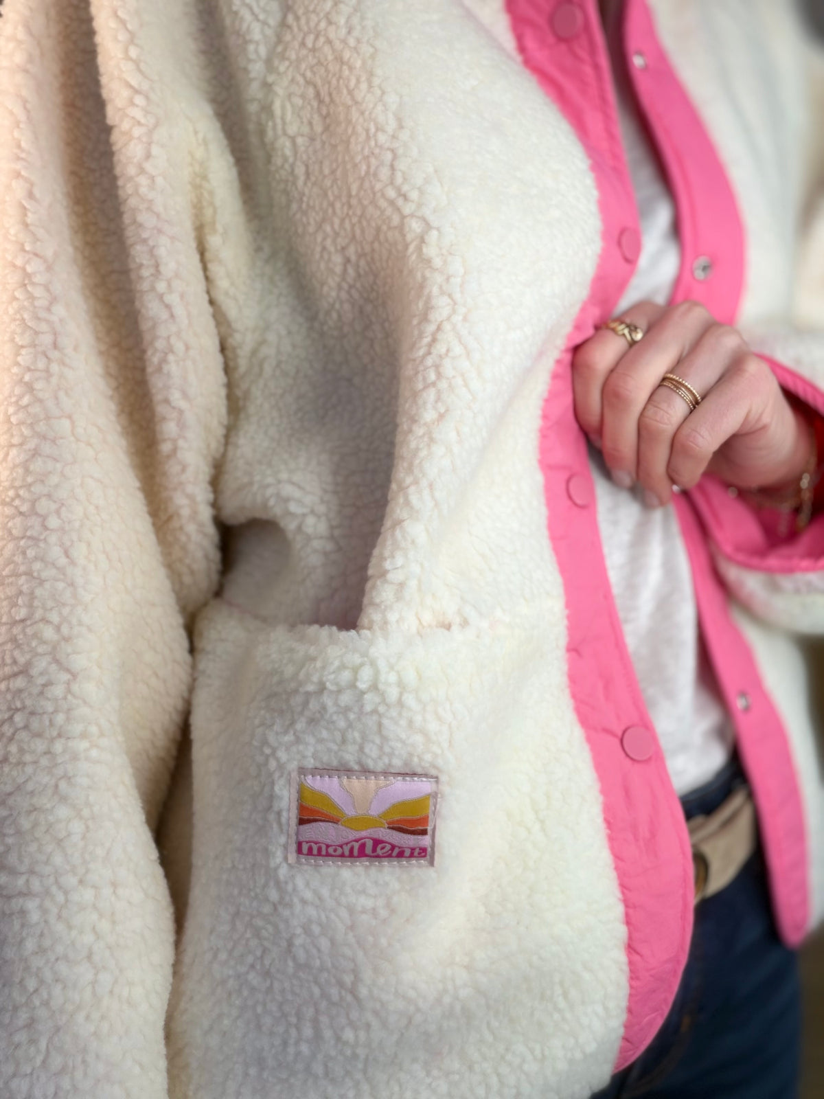 Veste matelassée réversible Sherpa AMÉLIE Rose - FIN DE SÉRIE