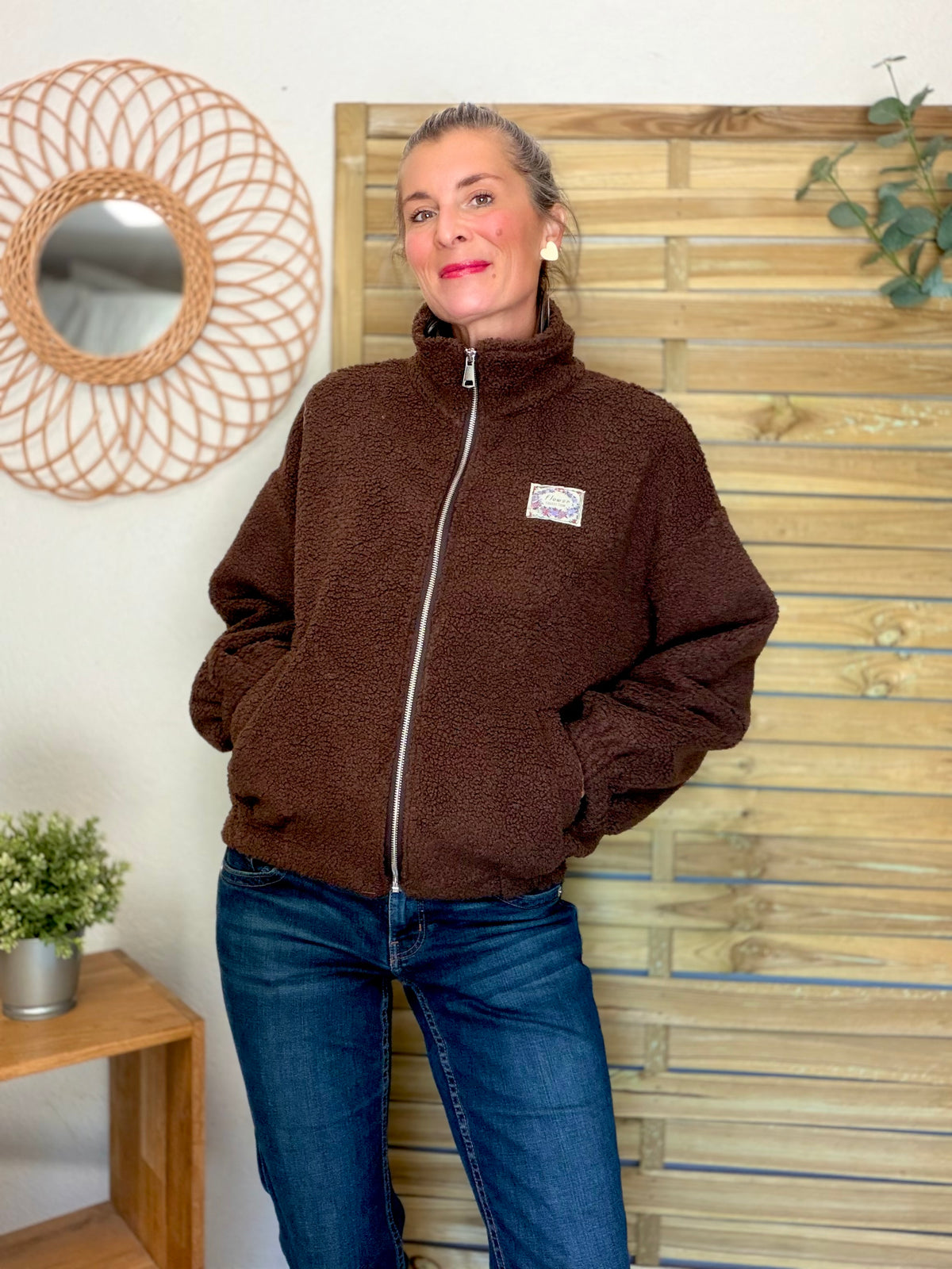 ⚡️ ARRIVAGE • Veste teddy Sherpa zippée LÉONIE Chocolat