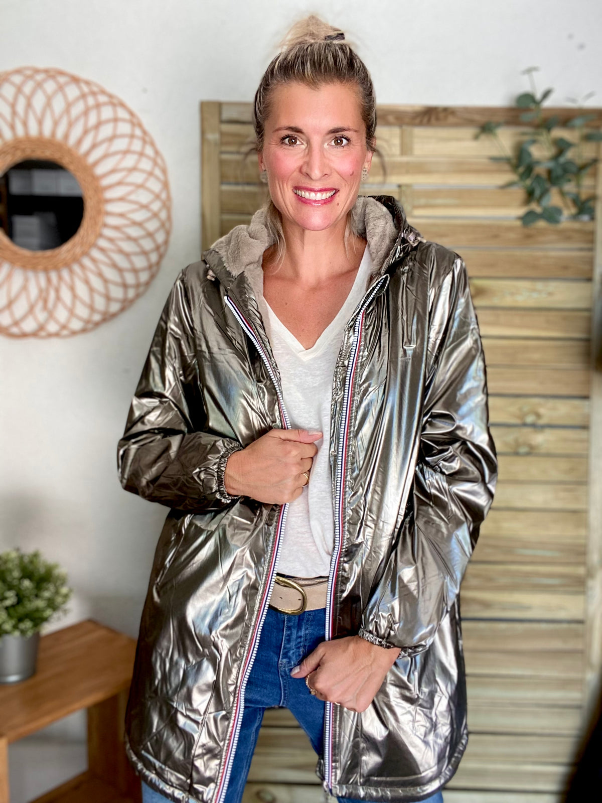 LAURA JO - Parka Imperméable LOUISE LONG fourré - Bronze