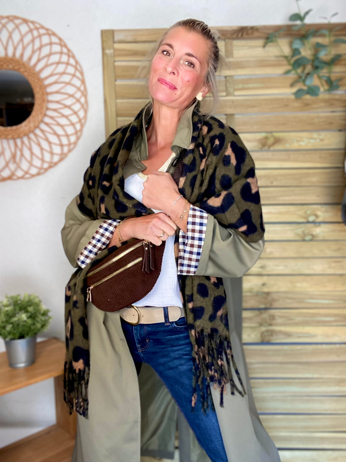 Écharpe douce MARTINE - Léo Kaki 🐆