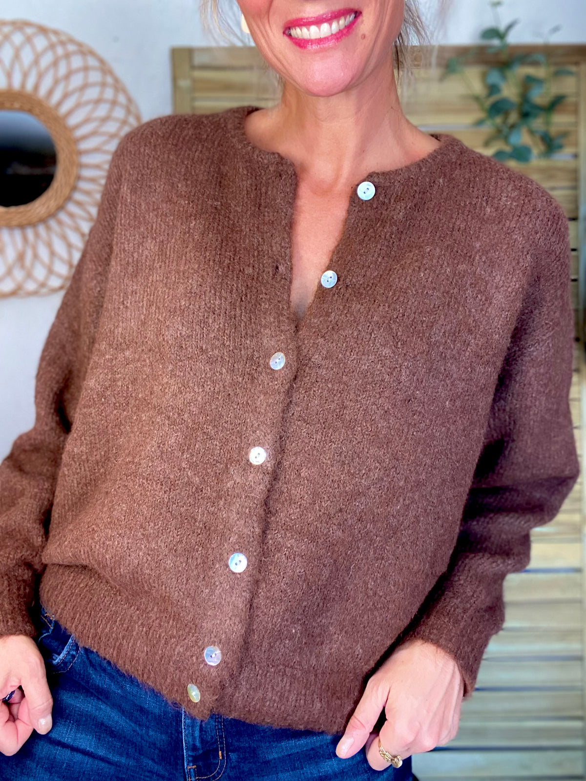 Gilet en maille SYDNEY - Café