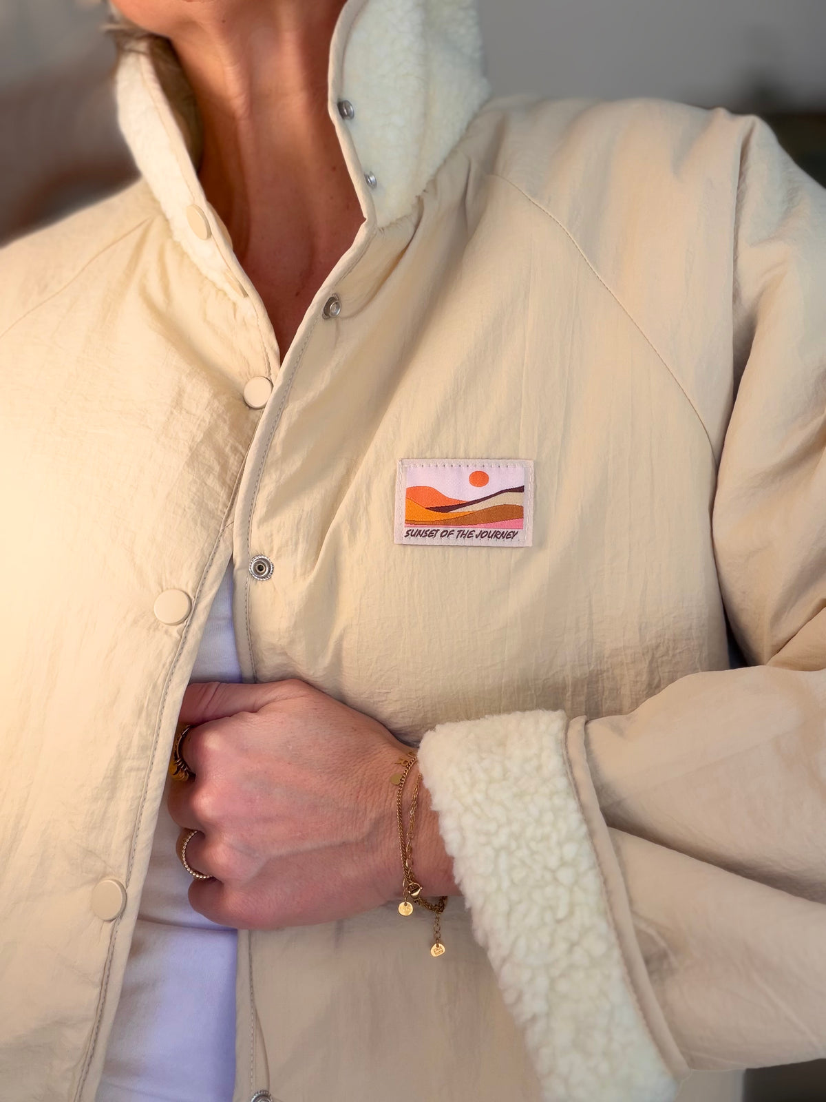 Veste matelassée réversible Sherpa AMÉLIE Beige