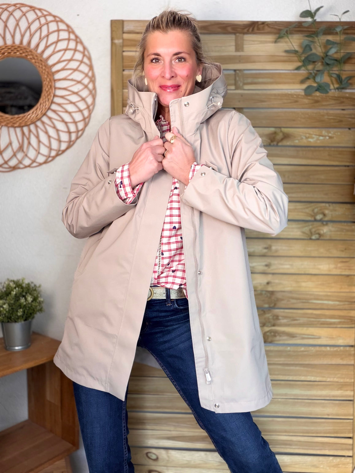 LAURA JO - Imperméable LAURENCE long - Beige • DÉSTOCKAGE