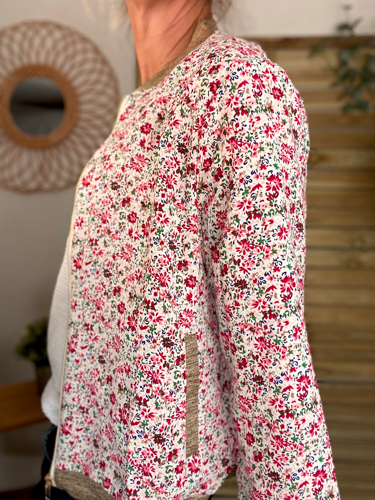 Veste bombers THAÏS - imprimé fleuri - FIN DE SÉRIE