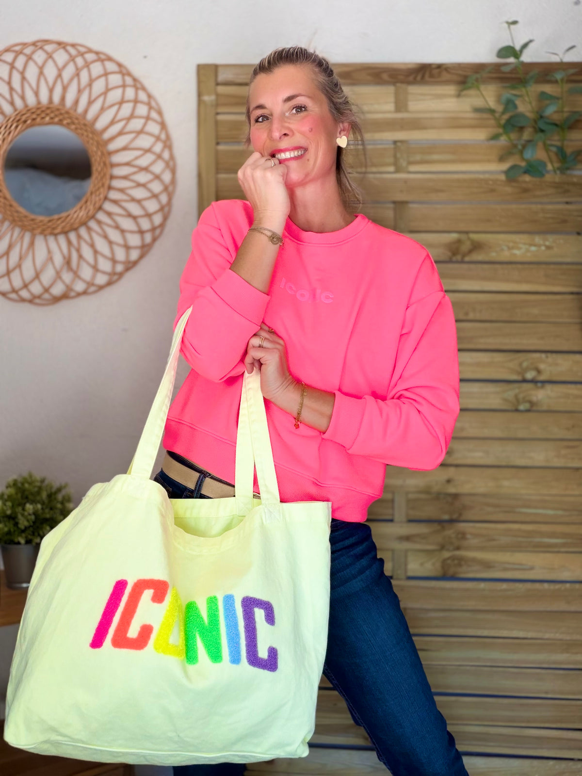 Grand cabas Tote bag ICONIC Jaune VANINA - FIN DE SÉRIE