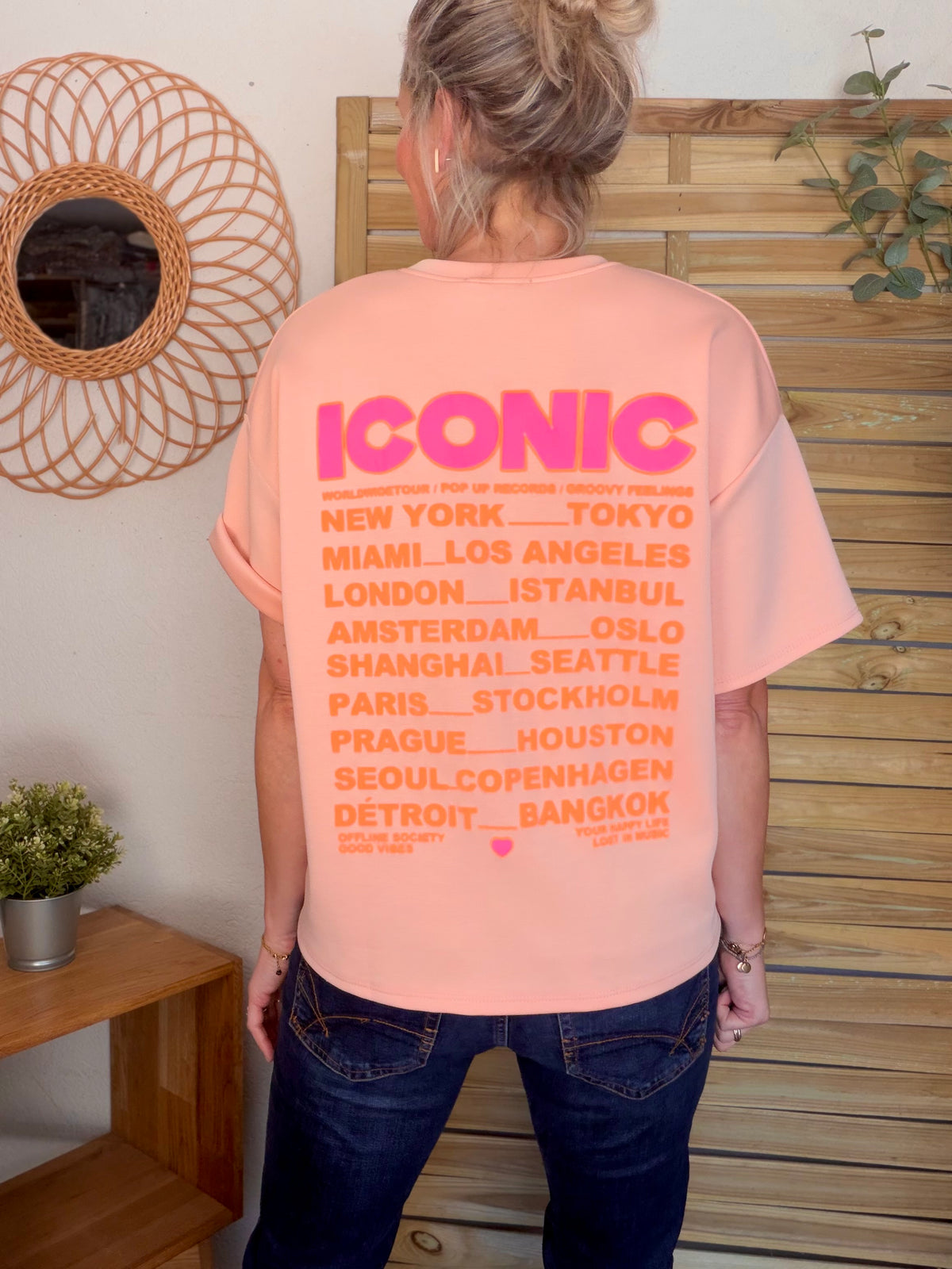 Tee shirt ICONIC matière sweat - THÉA Saumon