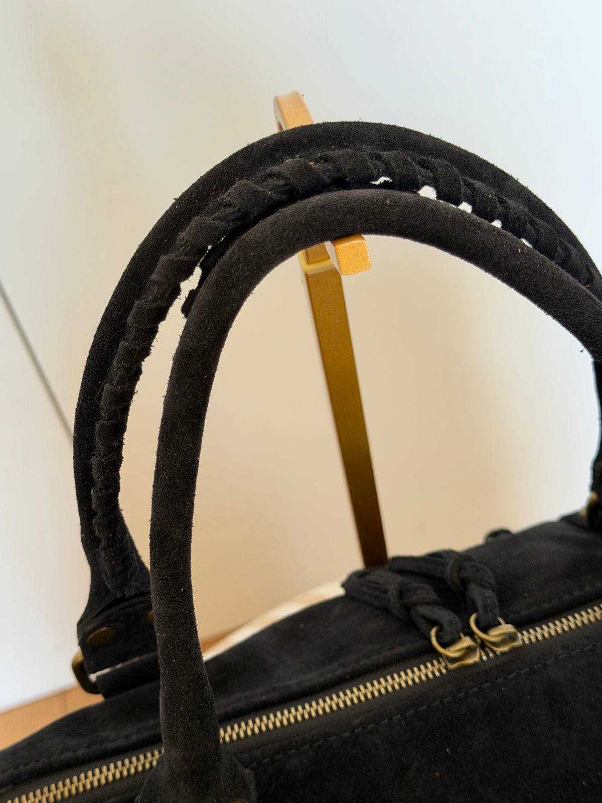 Sac cabas XL en cuir daim • HUNTER Noir