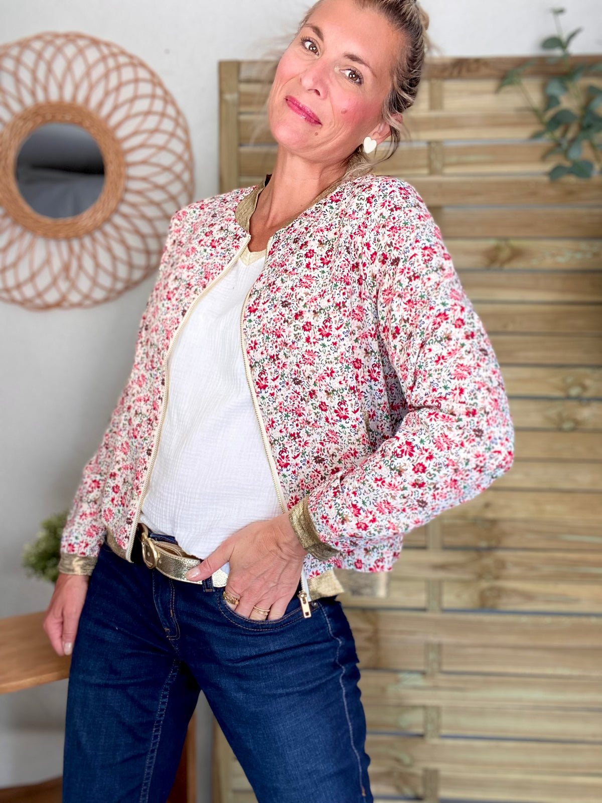 Veste bombers THAÏS - imprimé fleuri - FIN DE SÉRIE