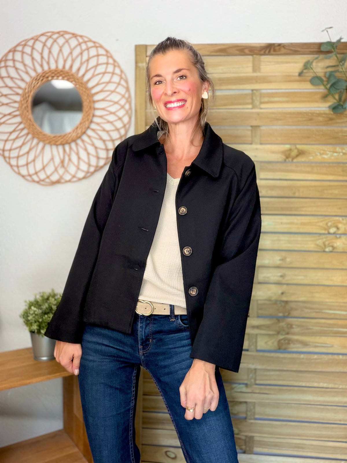 ⚡️ ARRIVAGE • Veste Trench, doublure à carreaux DANA Noir