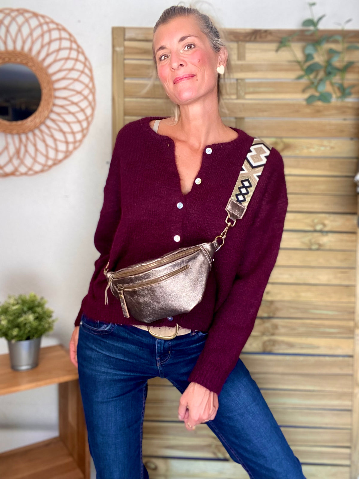 Gilet en maille SYDNEY - Bordeaux