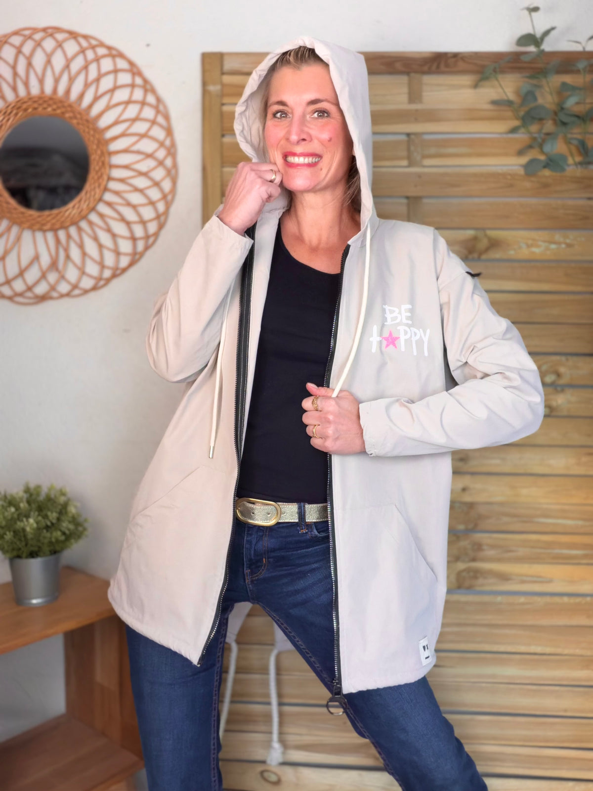 Veste Coupe vent long LESLIE - Beige - FIN DE SÉRIE
