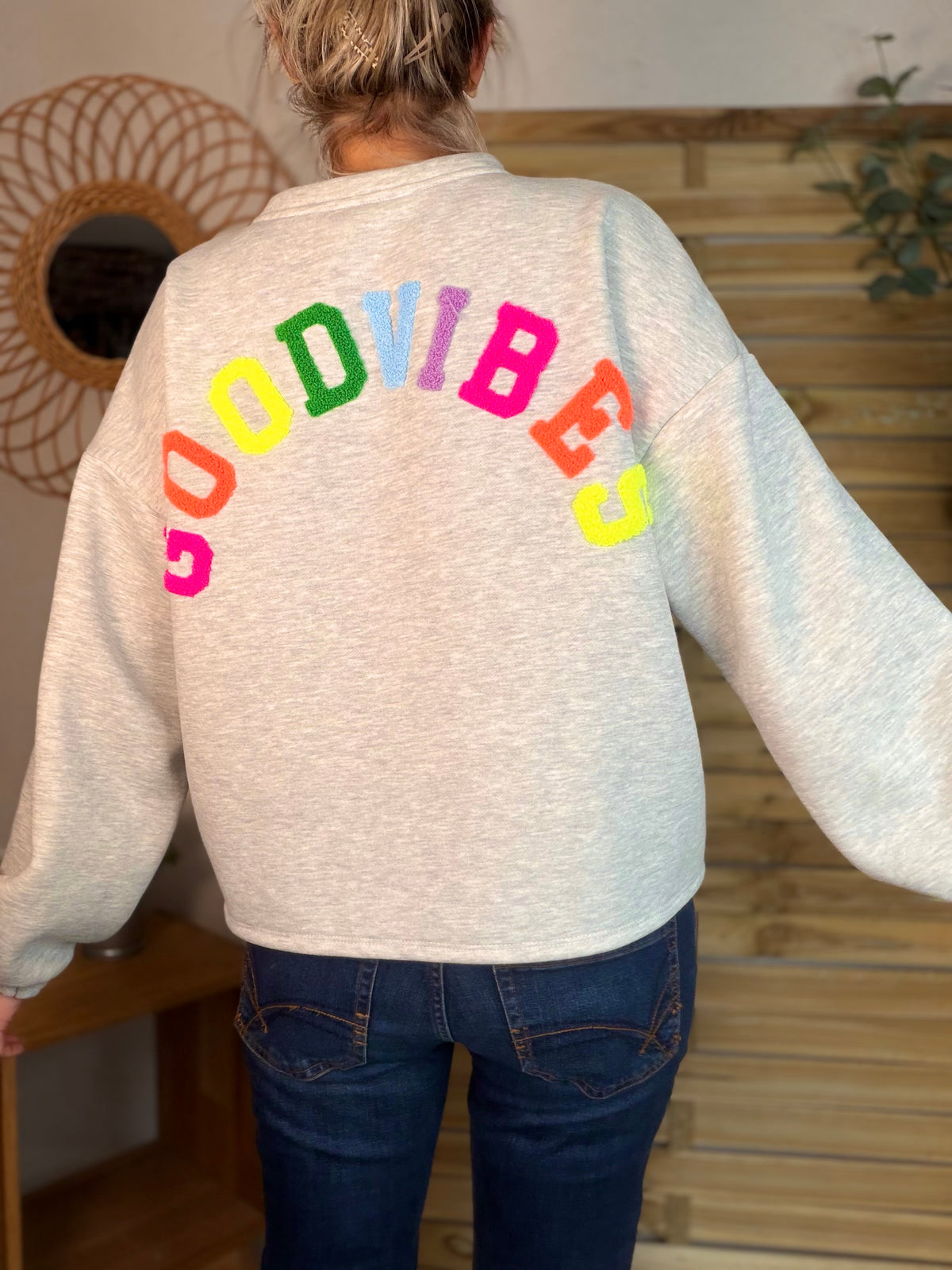Sweat molleton oversized GOOD VIBES - MIKA