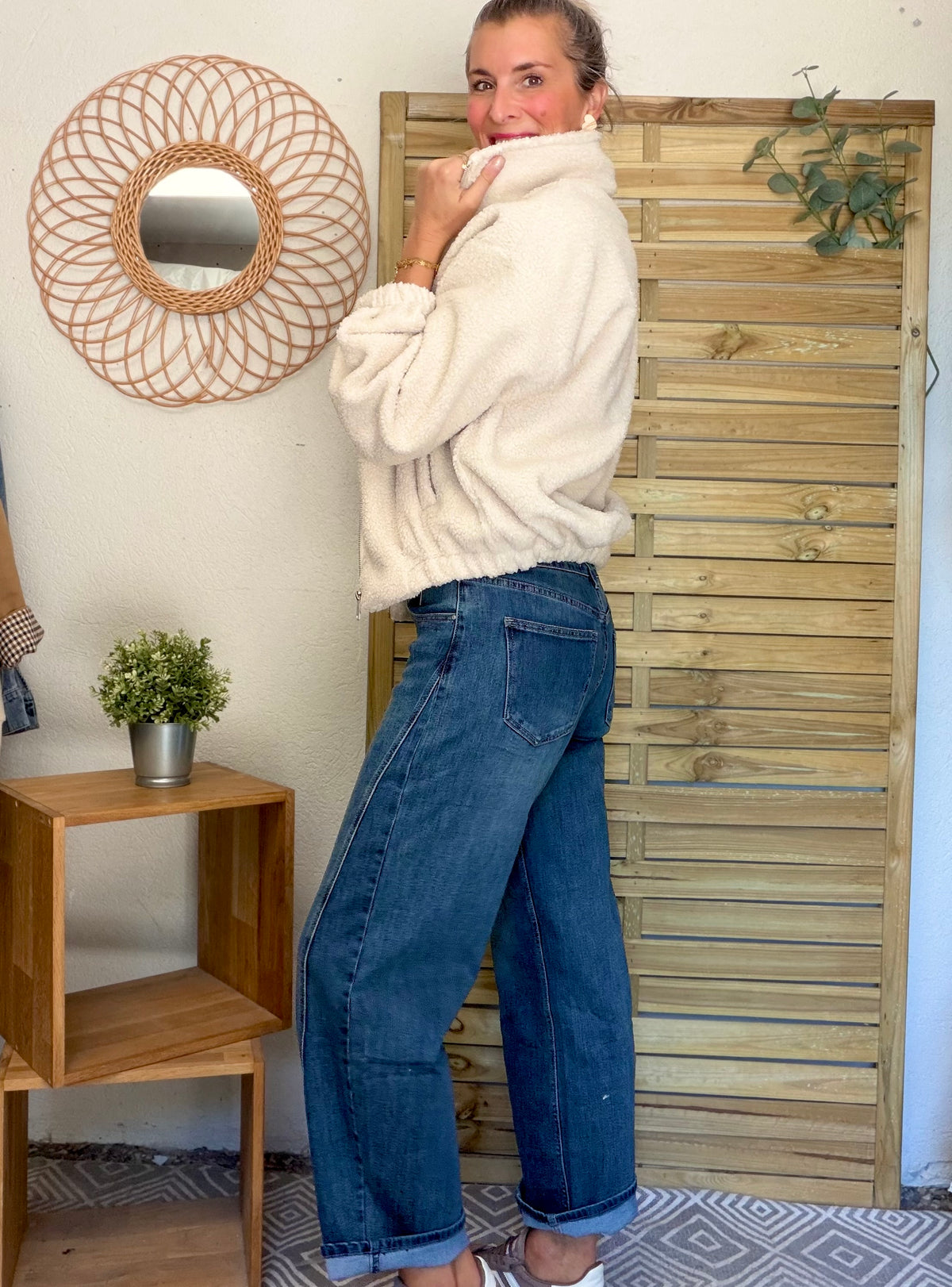 RÉASSORT PRÉVU DÉBUT NOVEMBRE • Pantalon Jean coupe barrel LÉON Bleu