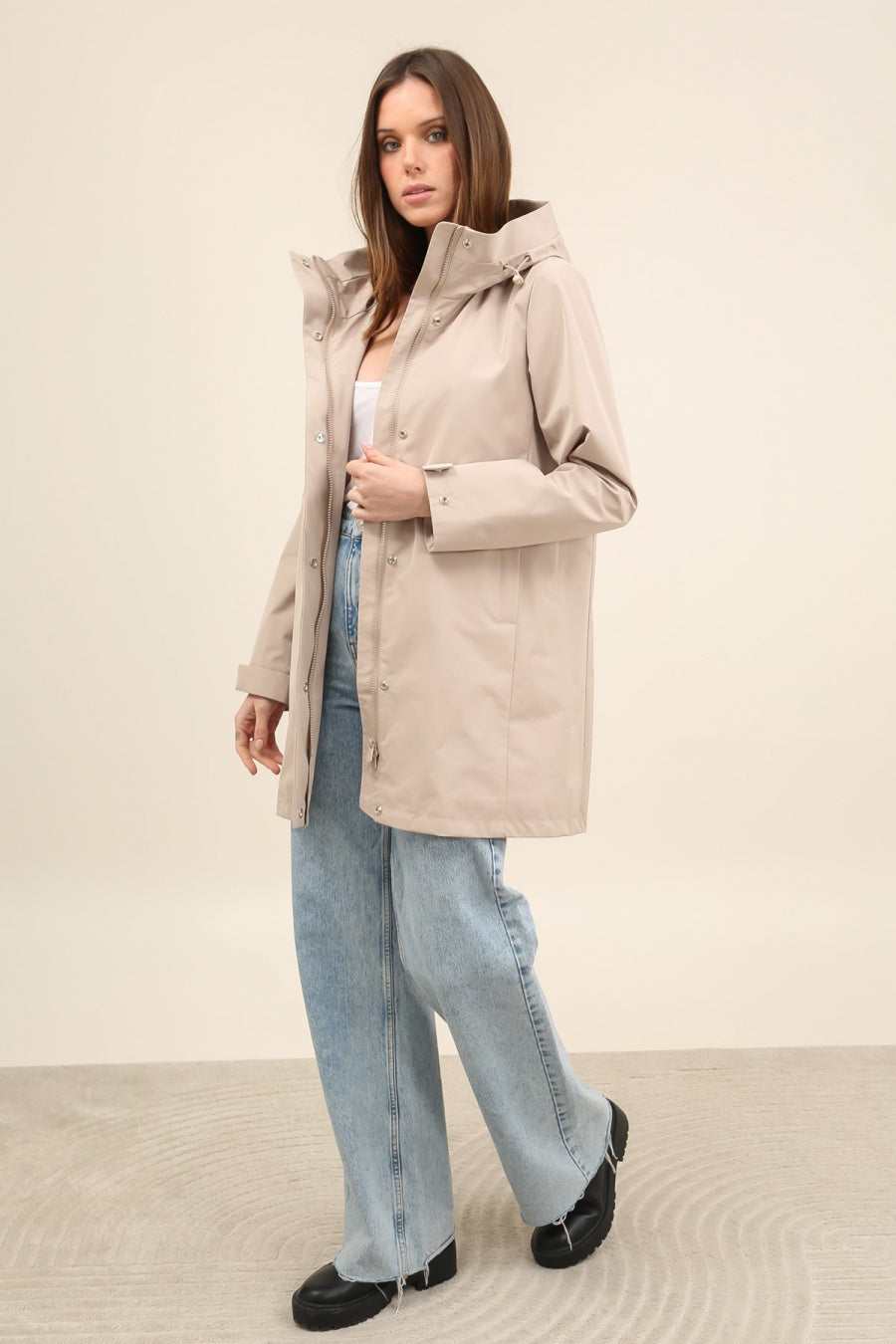 LAURA JO - Imperméable LAURENCE long - Beige • DÉSTOCKAGE