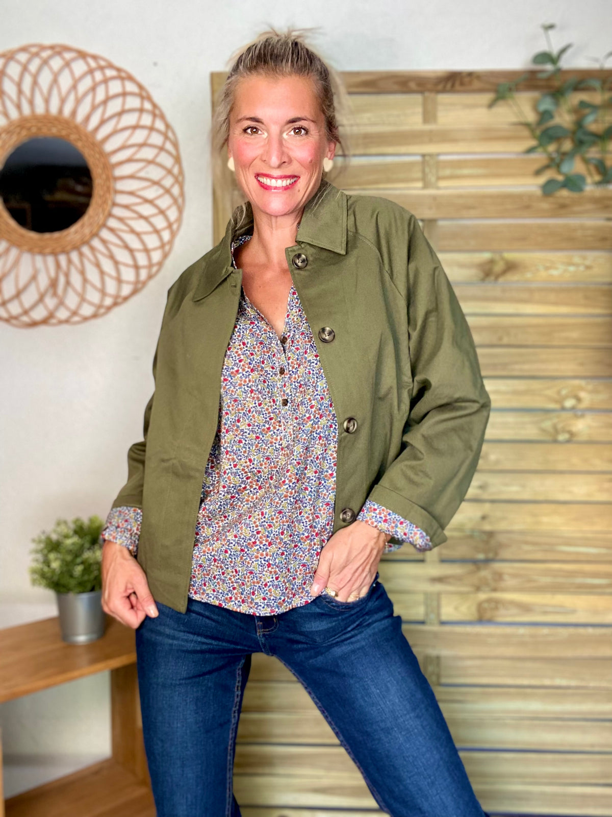 Blouse ample Liberty bleu EDWIGE - FIN DE SÉRIE