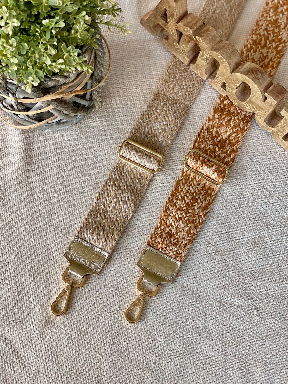 Sangle / Bandoulière pour sacs/ bananes - JENNA (effet paille)