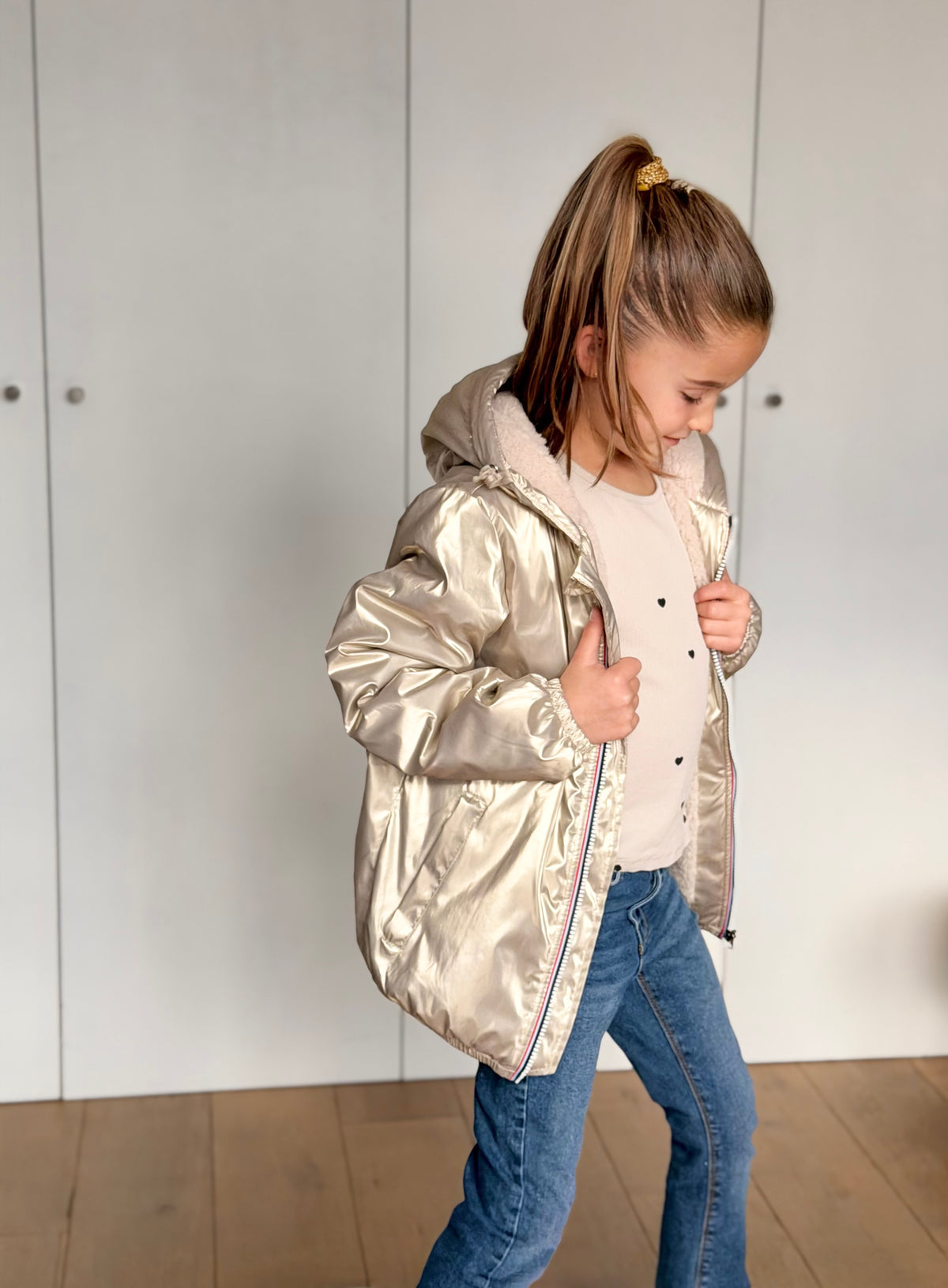 LAURA JO - Parka Imperméable mixte LOUIS.E KIDS Sherpa - Doré