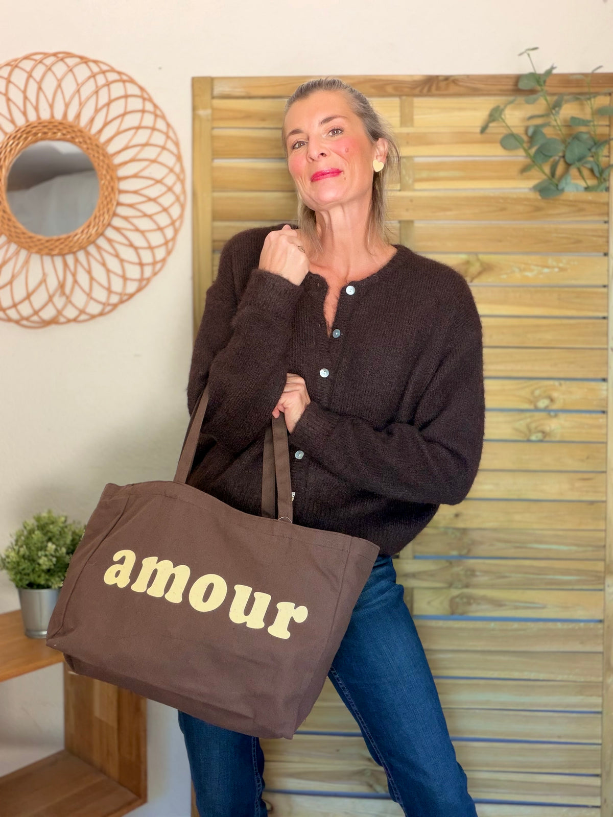 Gilet en maille MERYL - Chocolat brut