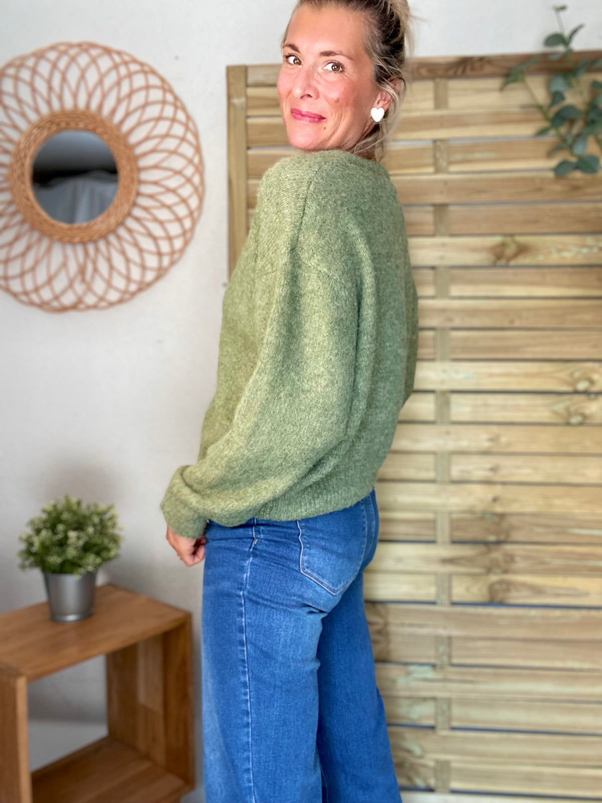 Gilet en maille MERYL - Olive