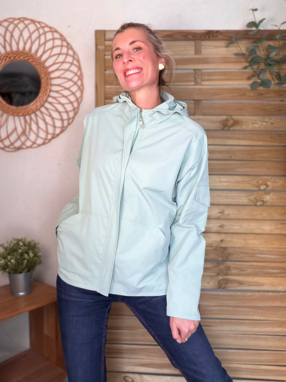 Veste Coupe vent court LIZZIE - Vert d’eau - FIN DE SÉRIE