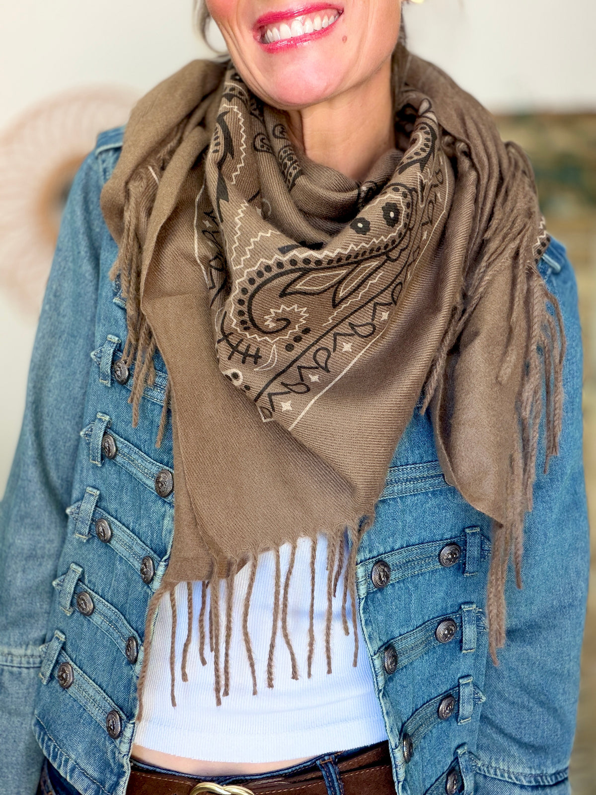 Écharpe Bandana Taupe