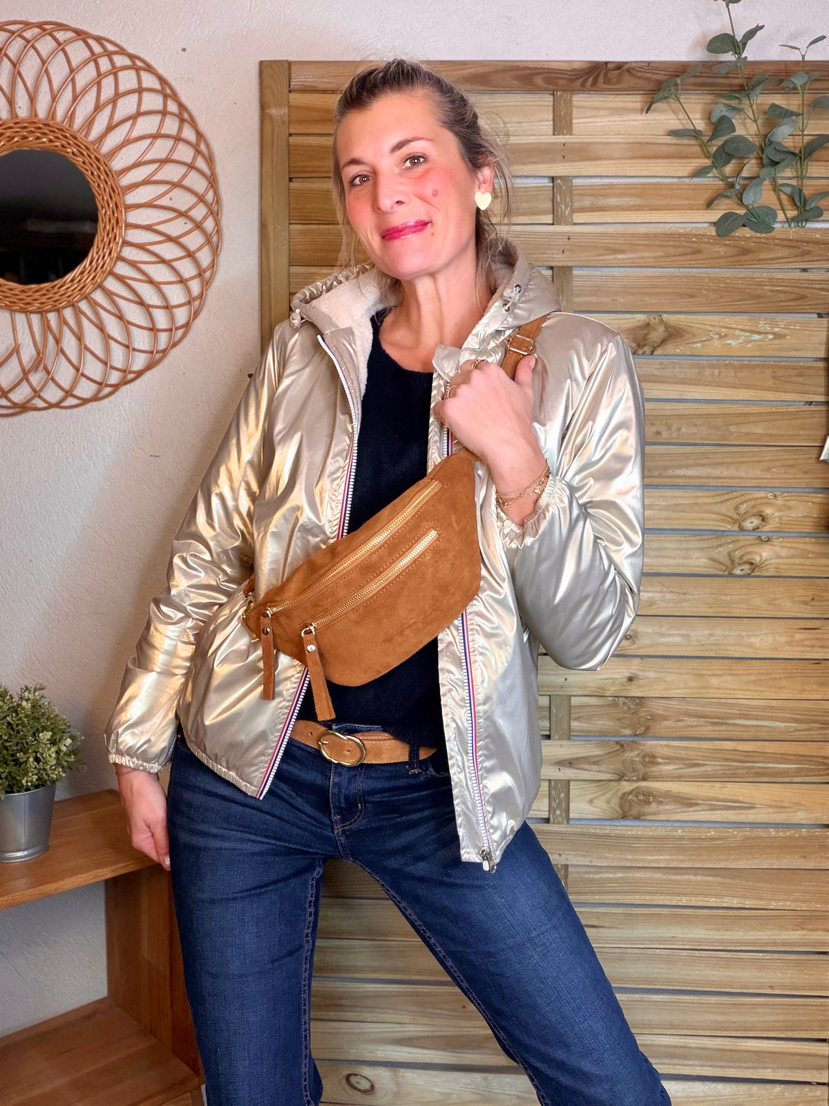 LAURA JO - Parka Imperméable LOUISE COURT sherpa - Doré
