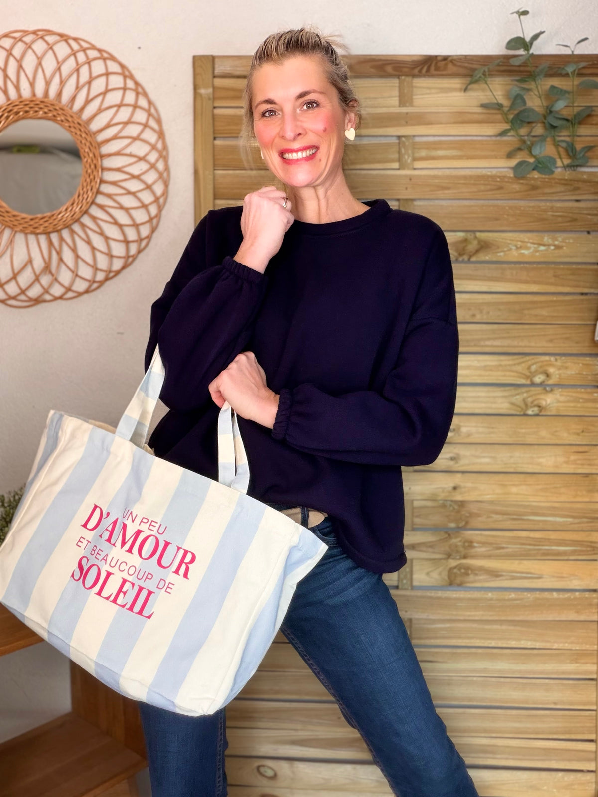 Grand cabas Tote bag Amour / Soleil ELSY