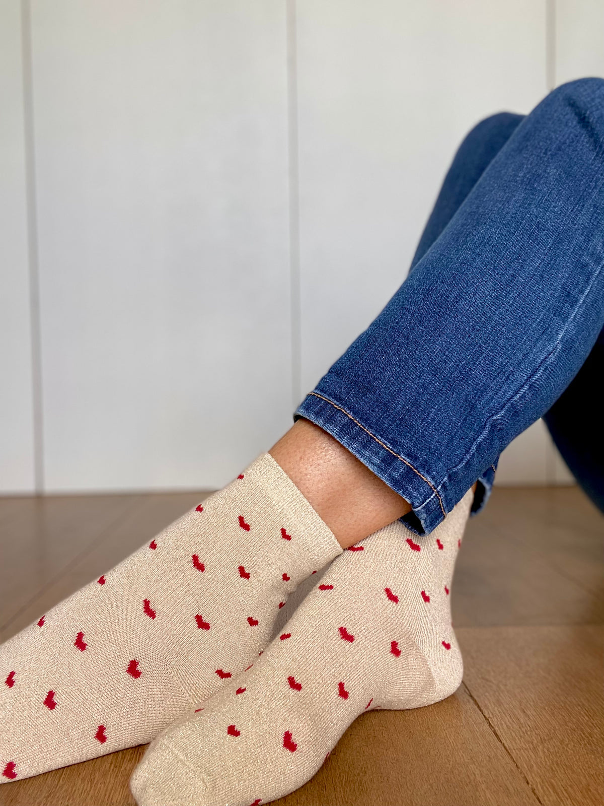 Chaussettes scintillantes glitter ZAHO - Petits coeurs ❤️🤎