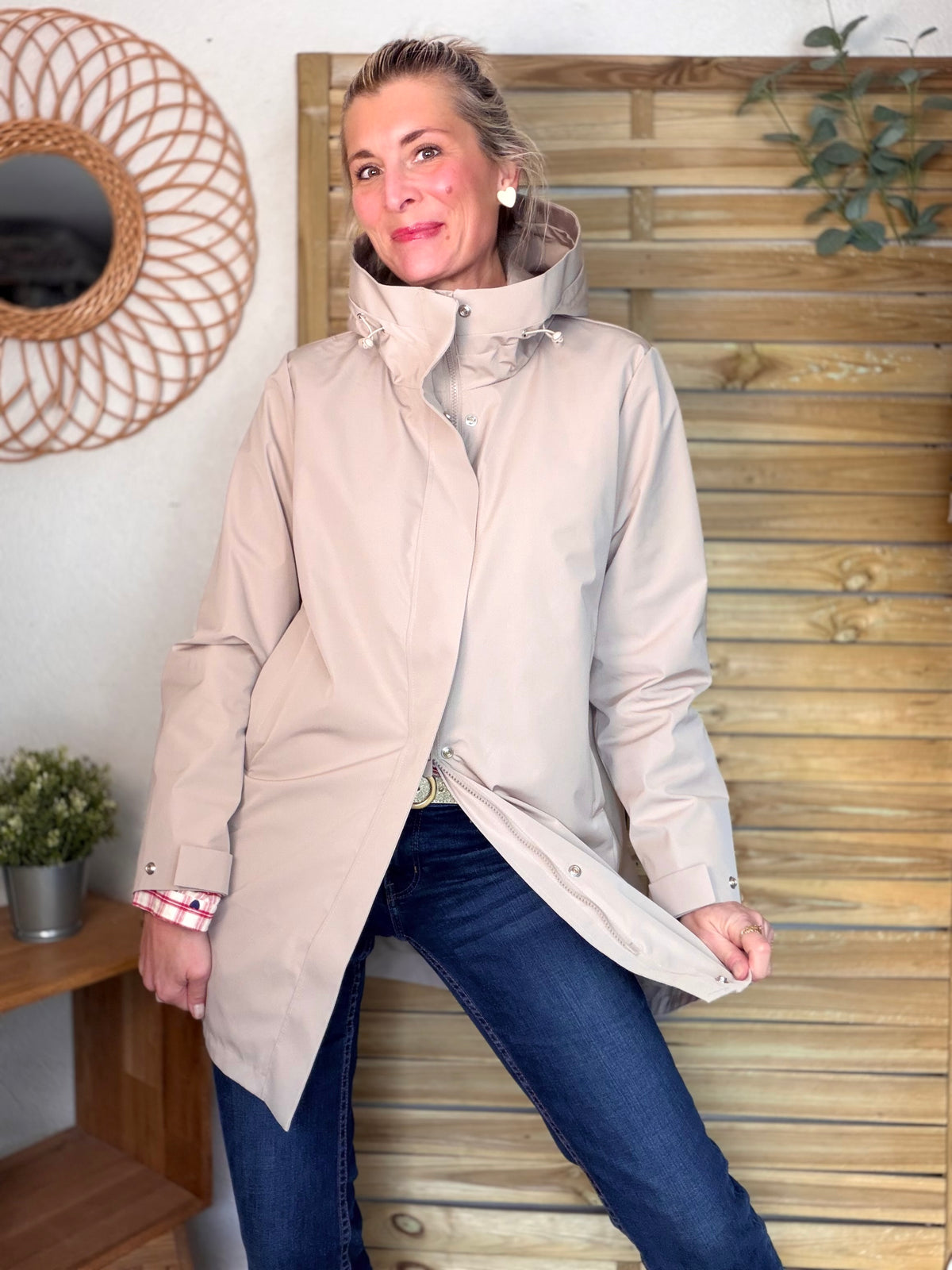 LAURA JO - Imperméable LAURENCE long - Beige • DÉSTOCKAGE
