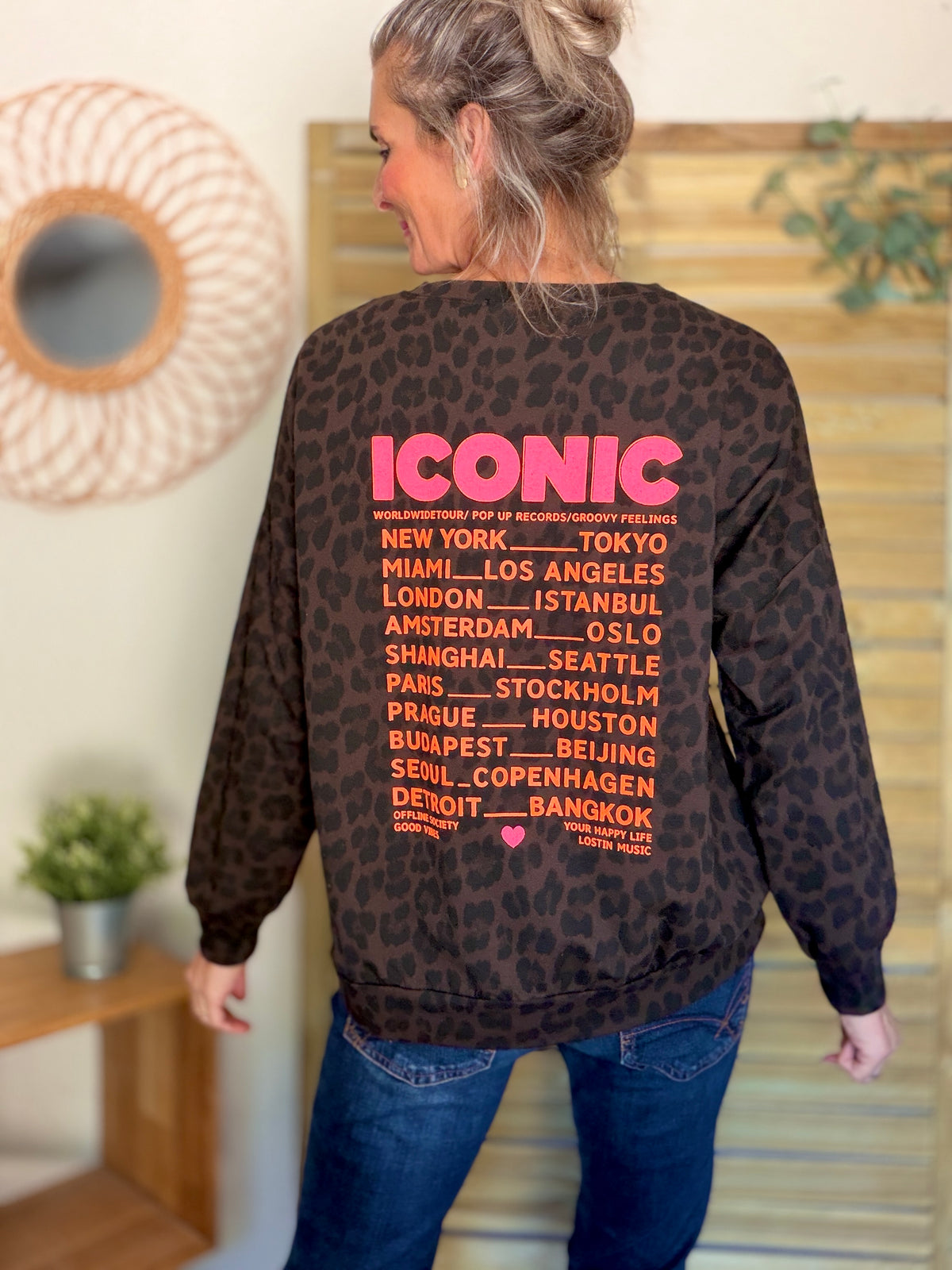 Sweat ICONIC léger 100% coton FAUSTINE Léo choco (taille 34 à 46)
