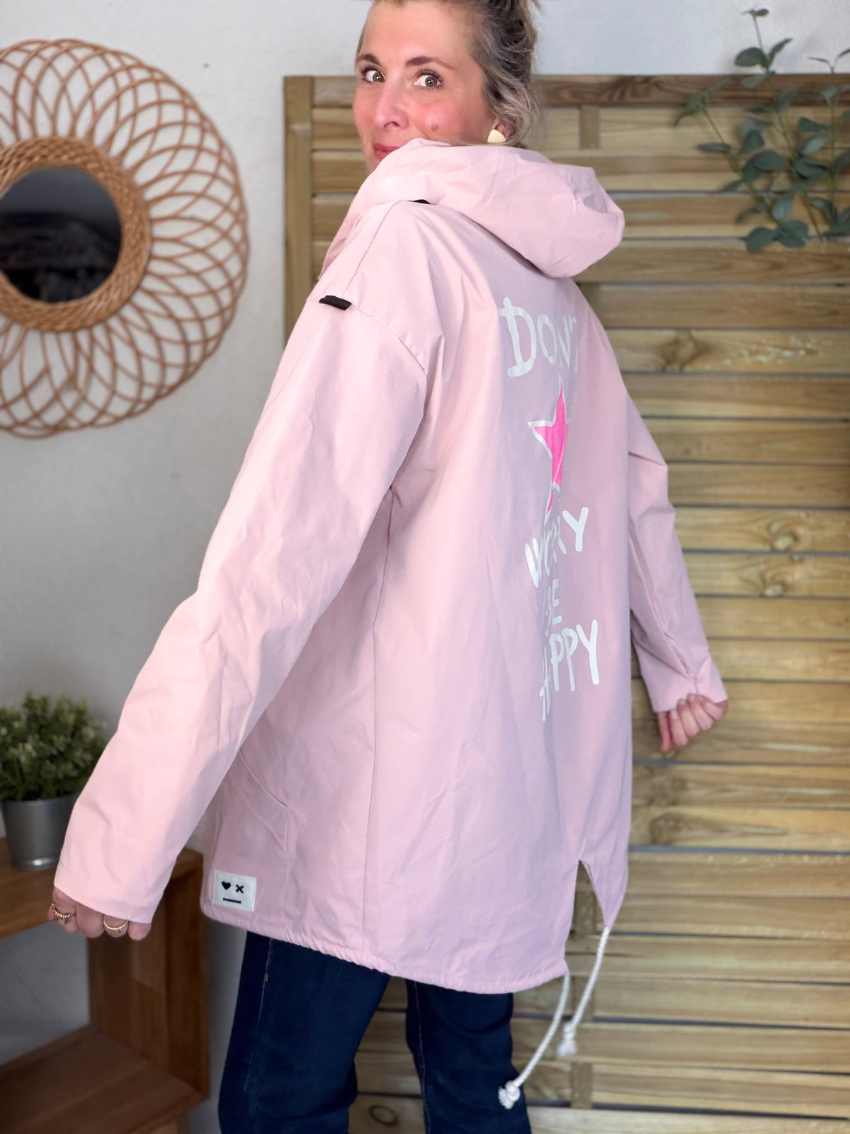 Veste Coupe vent long LESLIE - Rose clair - FIN DE SÉRIE