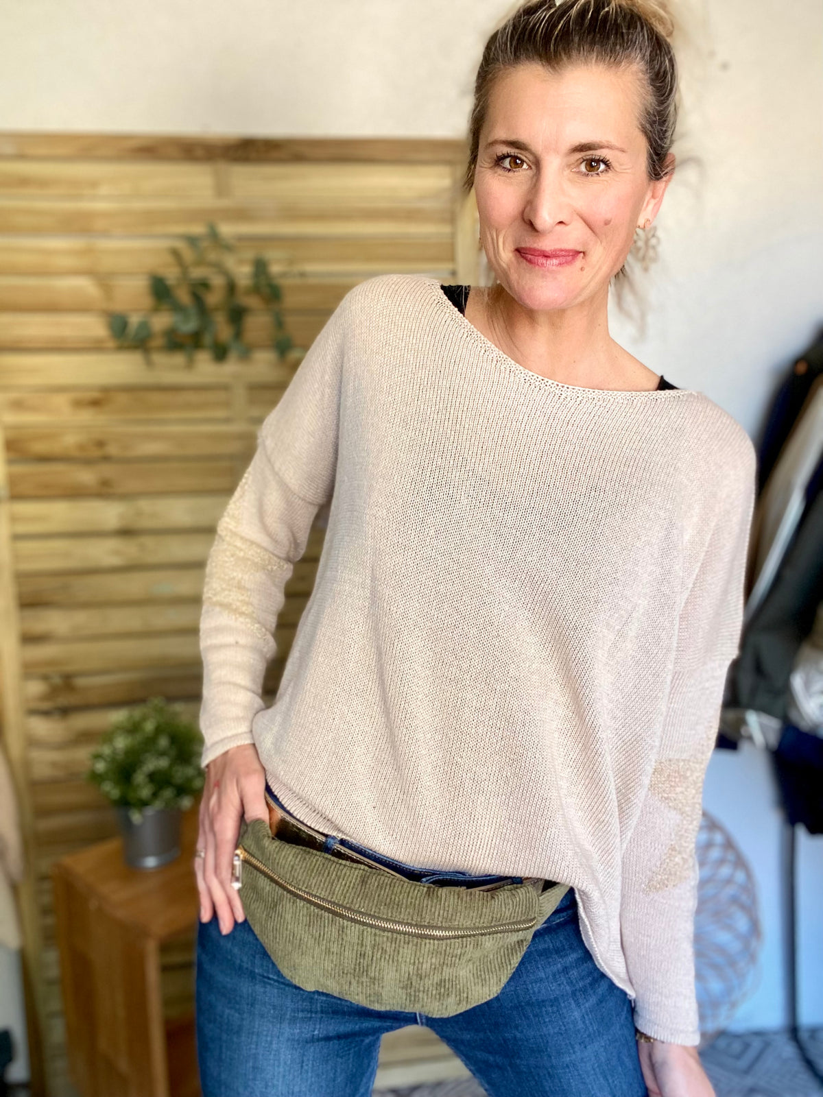 Sac banane M…ini - velours cotelé Ciao Boum - IVY - Kaki