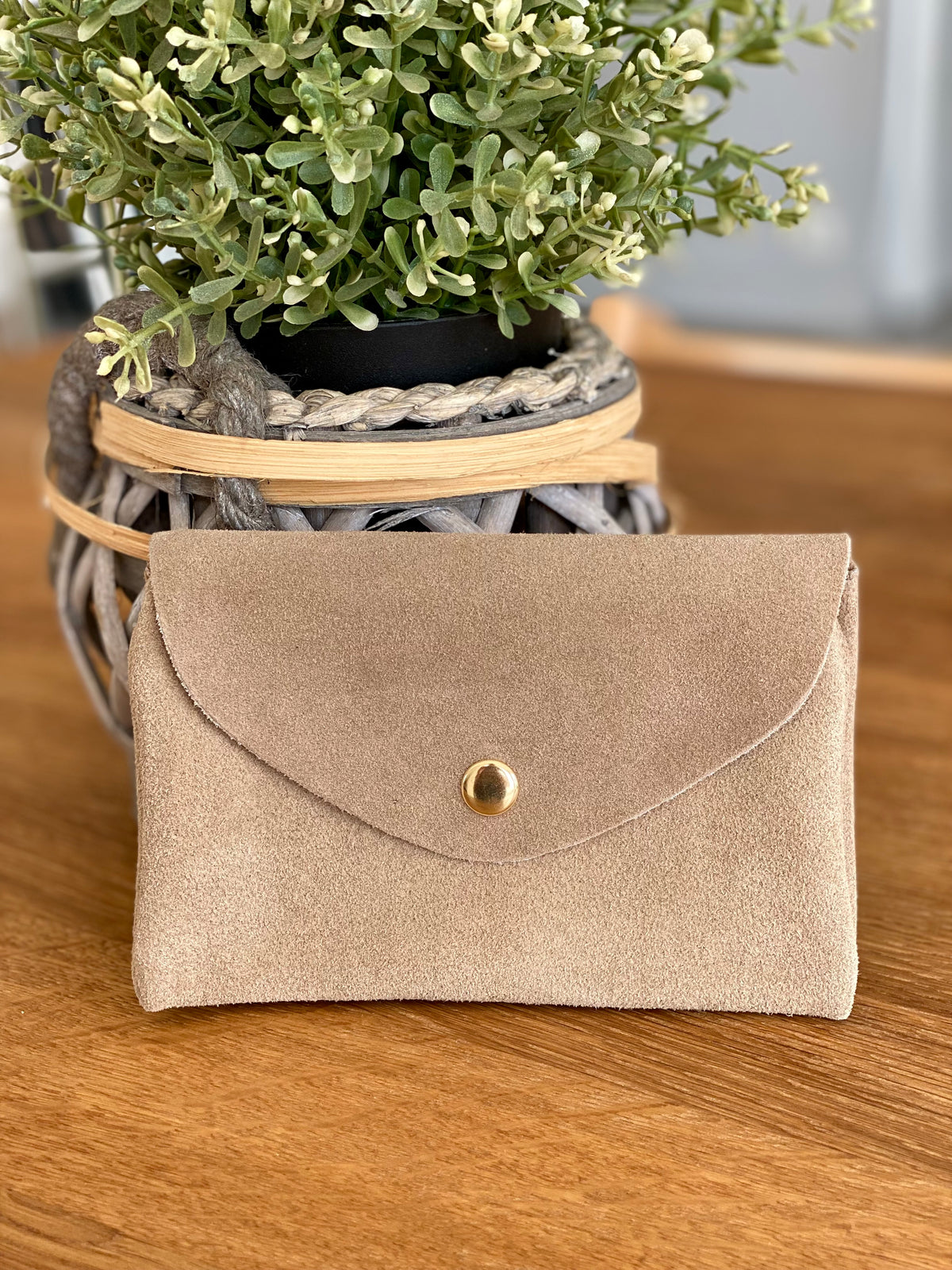 Porte monnaie / porte carte XL+ en cuir daim - BASILE