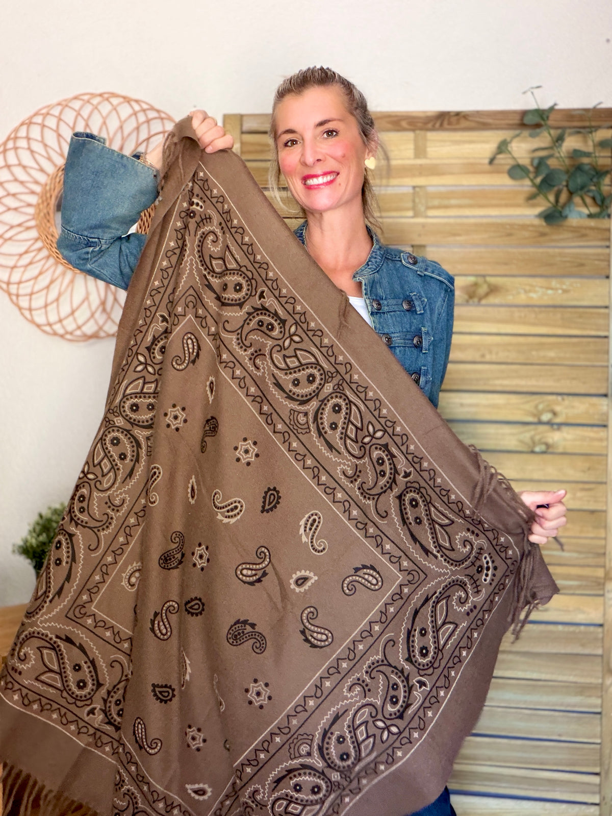 Écharpe Bandana Taupe