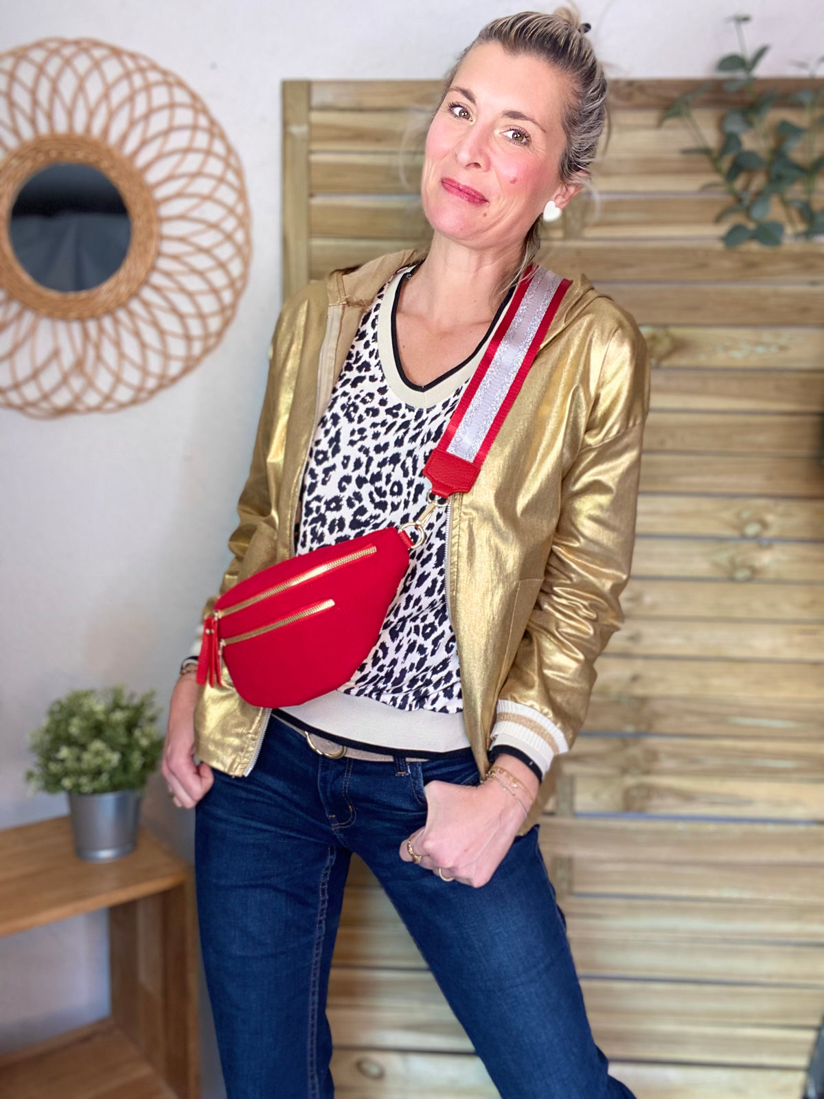 Sweat imprimé Léo 🐆 AMANDINE - Noir