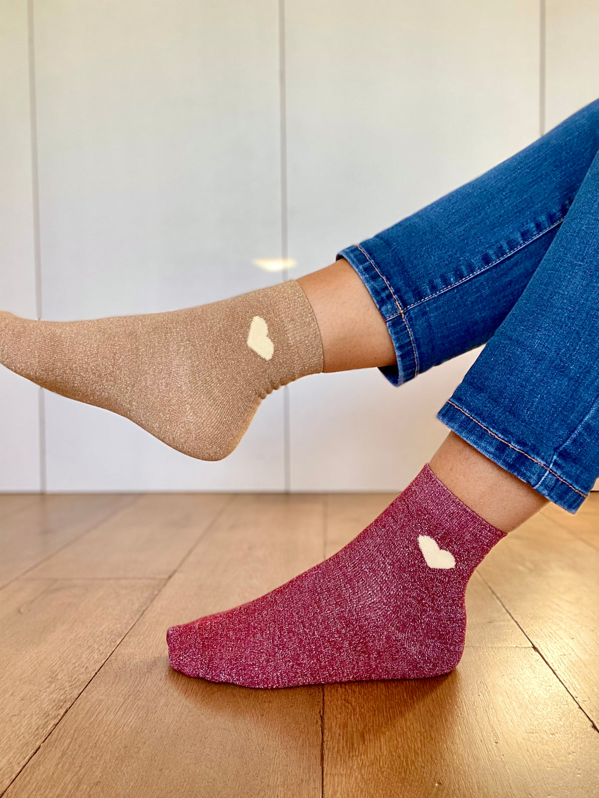 Chaussettes scintillantes glitter ZAHO - Coeur ❤️💛 FIN DE SÉRIE