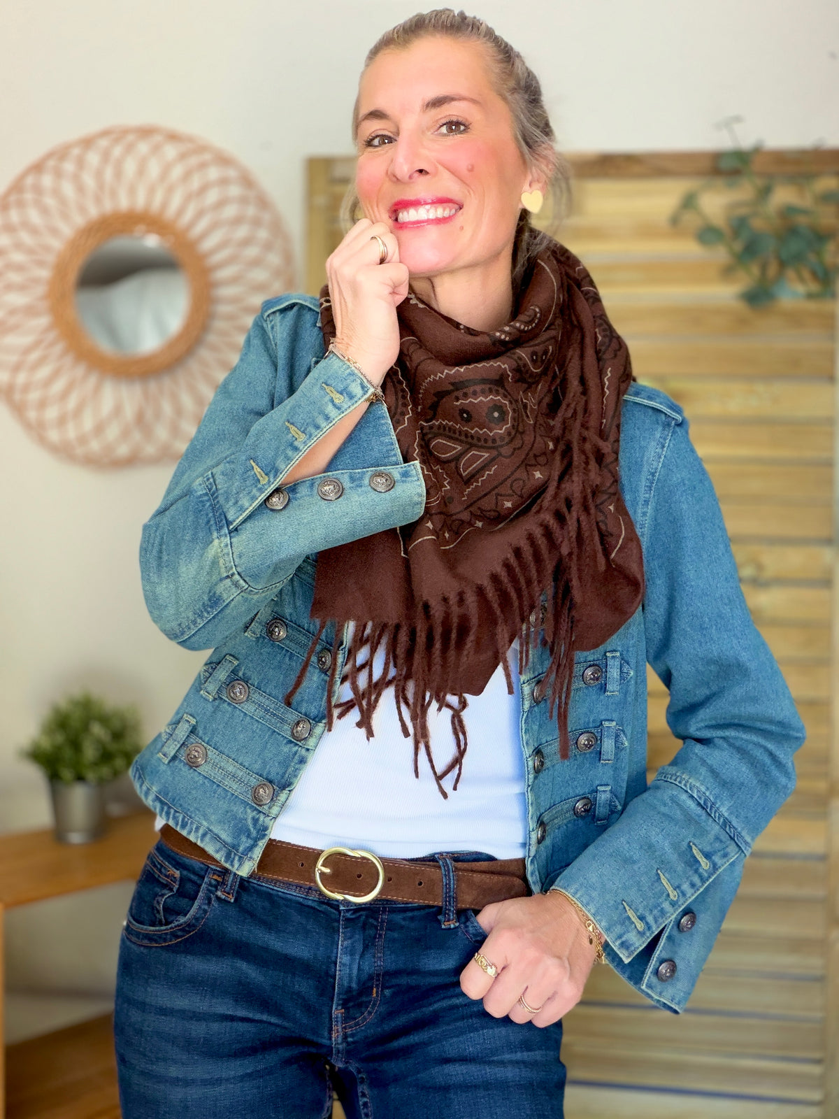 Écharpe Bandana Chocolat