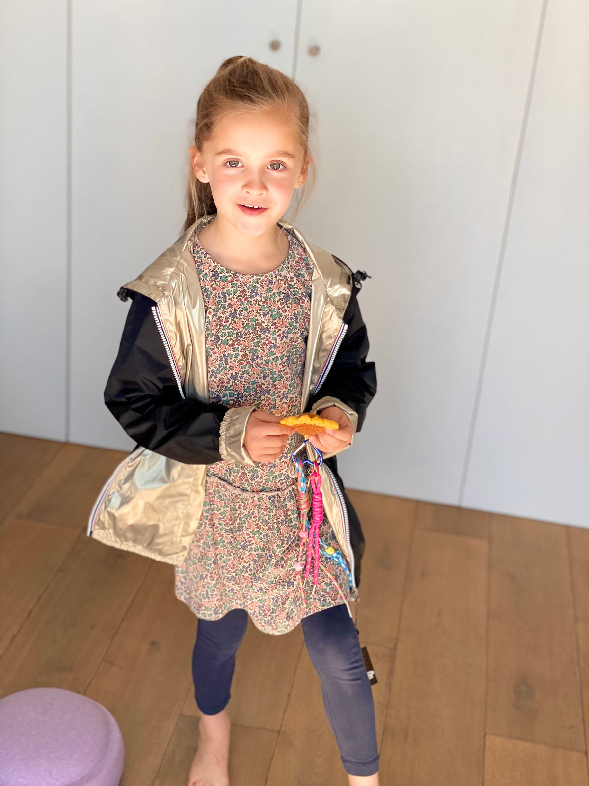 LAURA JO - Imperméable réversible léger GARANCE KIDS enfant (mixte) - Noir / Doré (DÉSTOCKAGE sur Taille 6 ans)