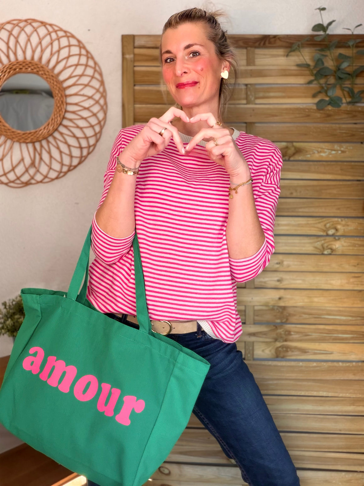 Grand cabas Tote bag uni amour BELLY