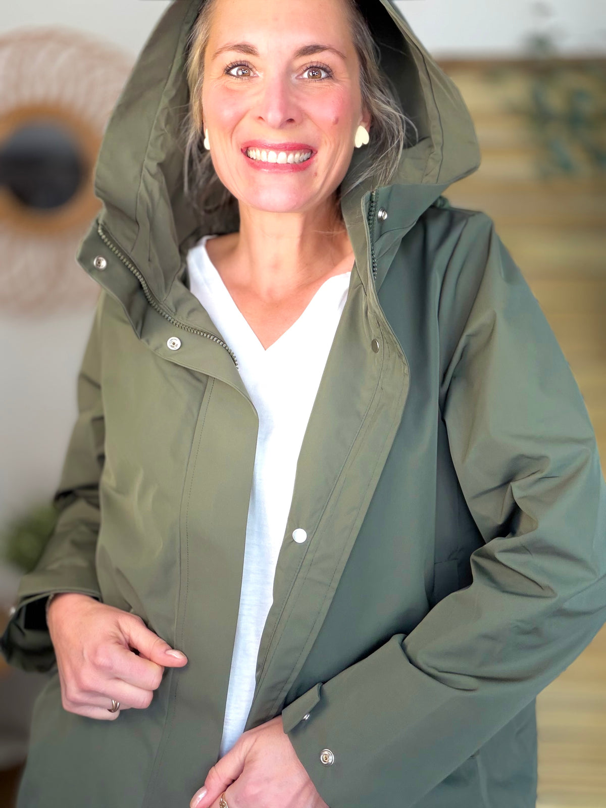 LAURA JO - Imperméable LAURENCE mi-long - Kaki