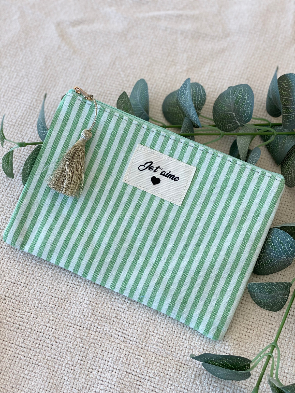 Pochette XL rayée «Je t’aime» - SARAH